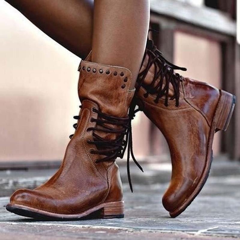 Thea | Leather boots with laces
