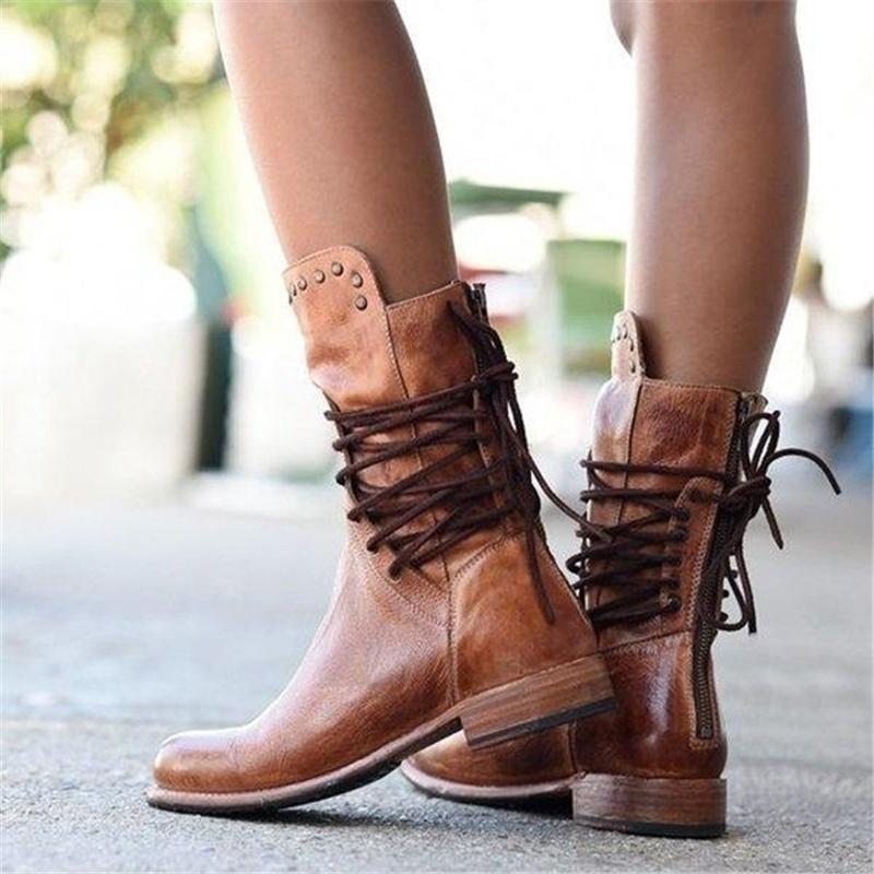 Thea | Leather boots with laces