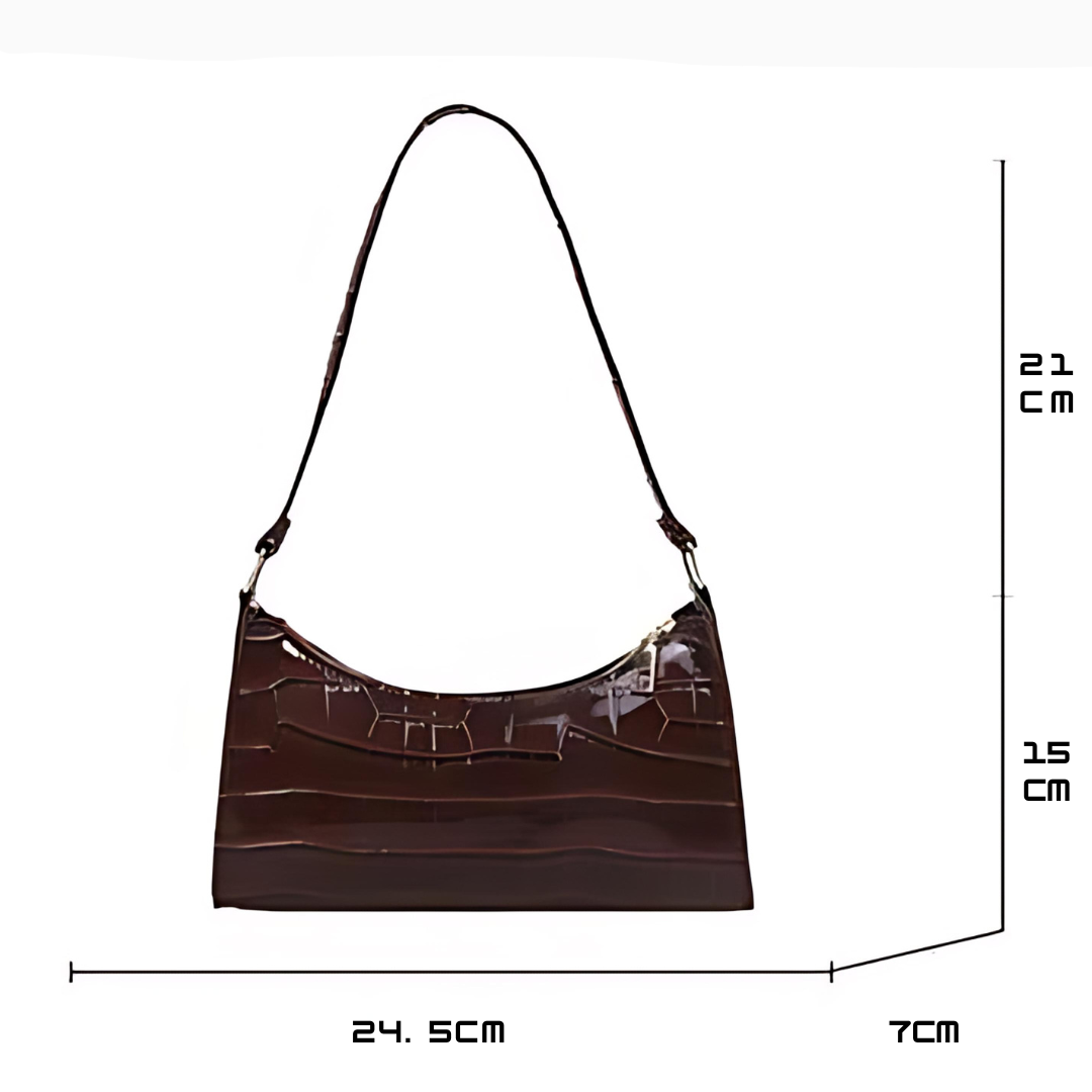 Maisie | Shiny shoulder bag with alligator pattern