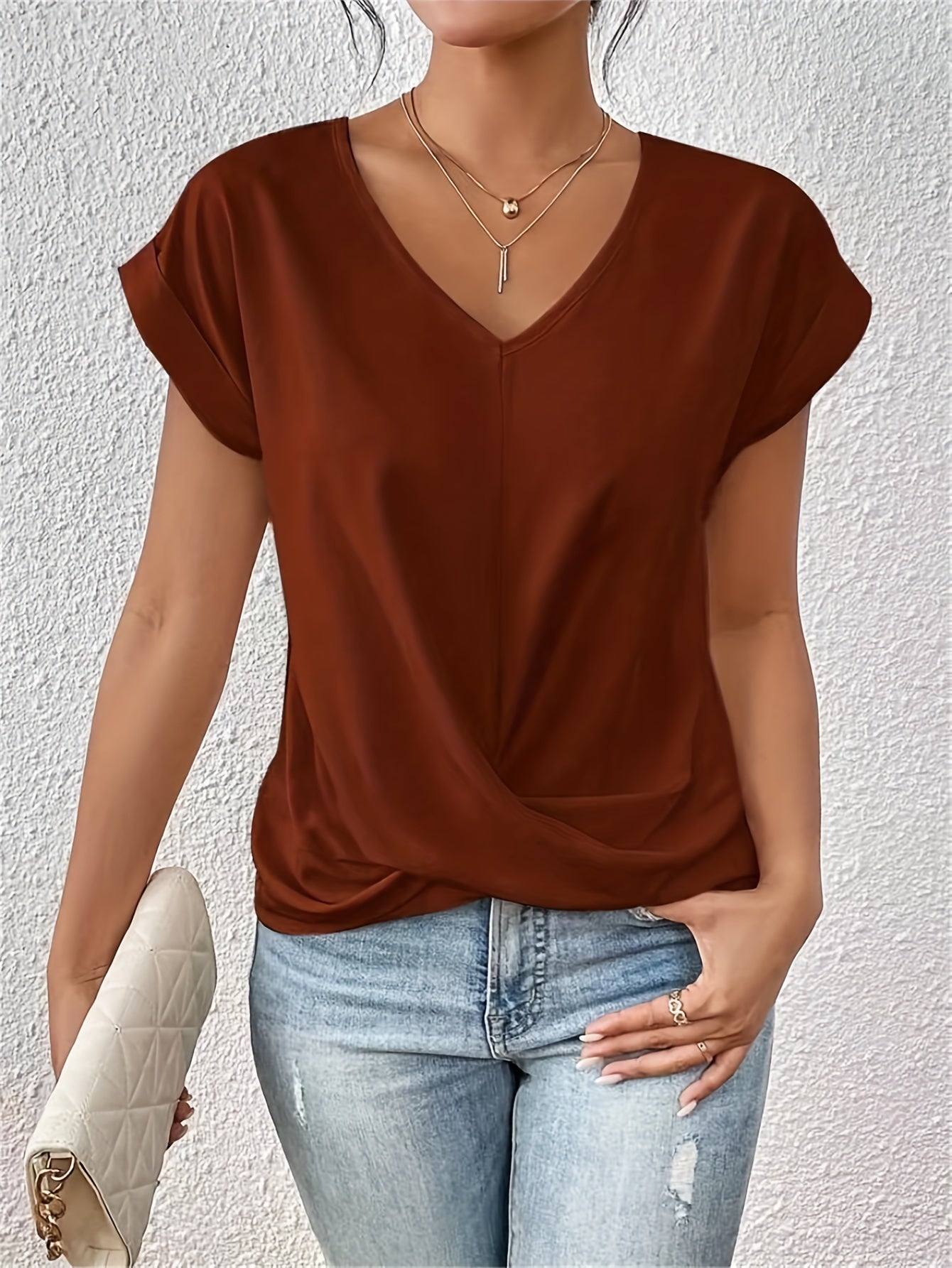Athena | Casual Heart-Neck T-Shirt