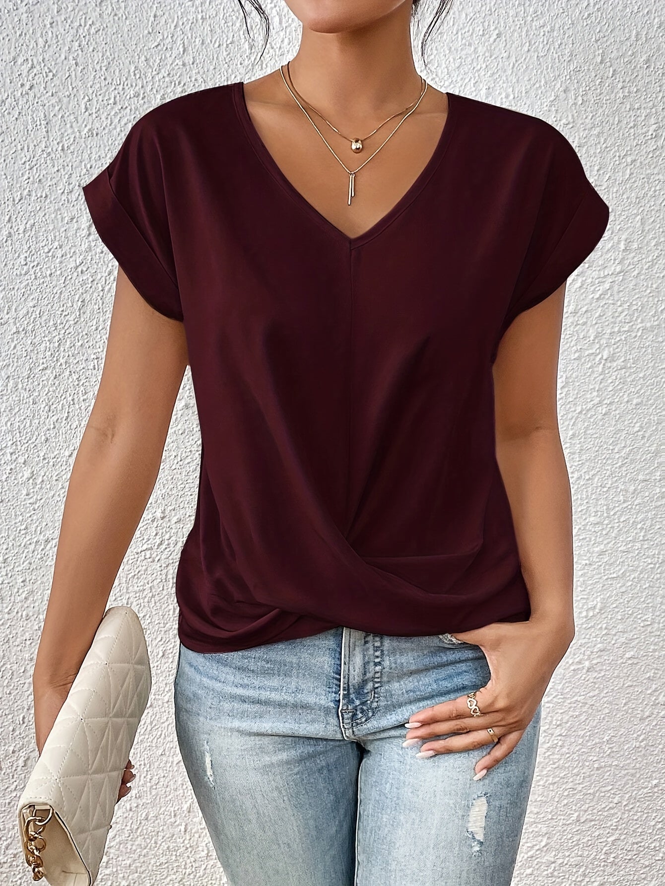 Athena | Casual Heart-Neck T-Shirt