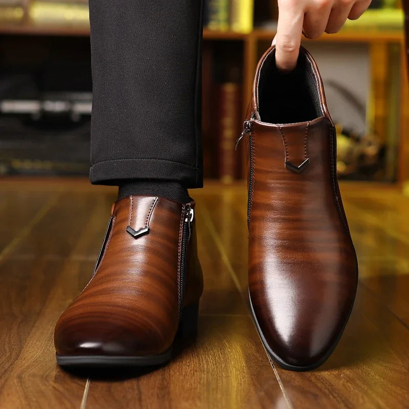 Oscar | Chic Leather Boots with Zipper