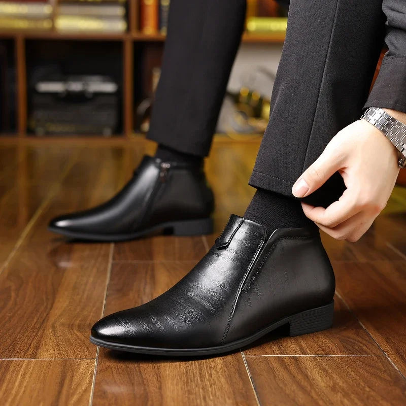 Oscar | Chic Leather Boots with Zipper
