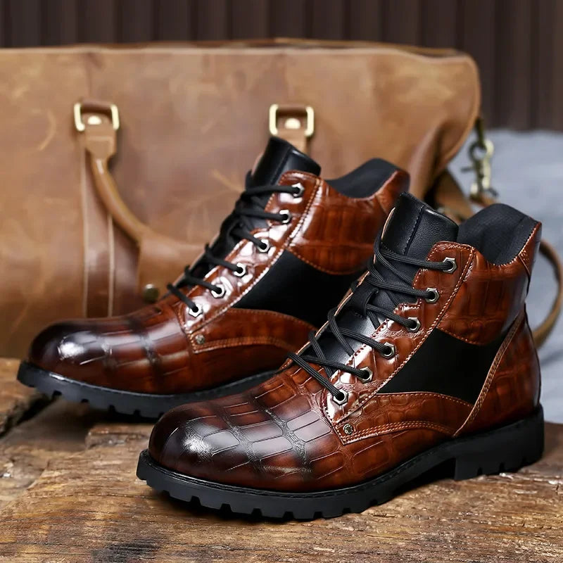 Paul | Leather Croco Boots