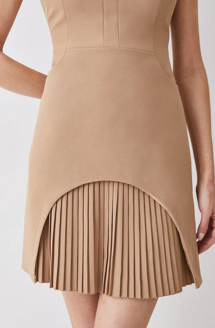 Stella | High-neck pleated mini dress