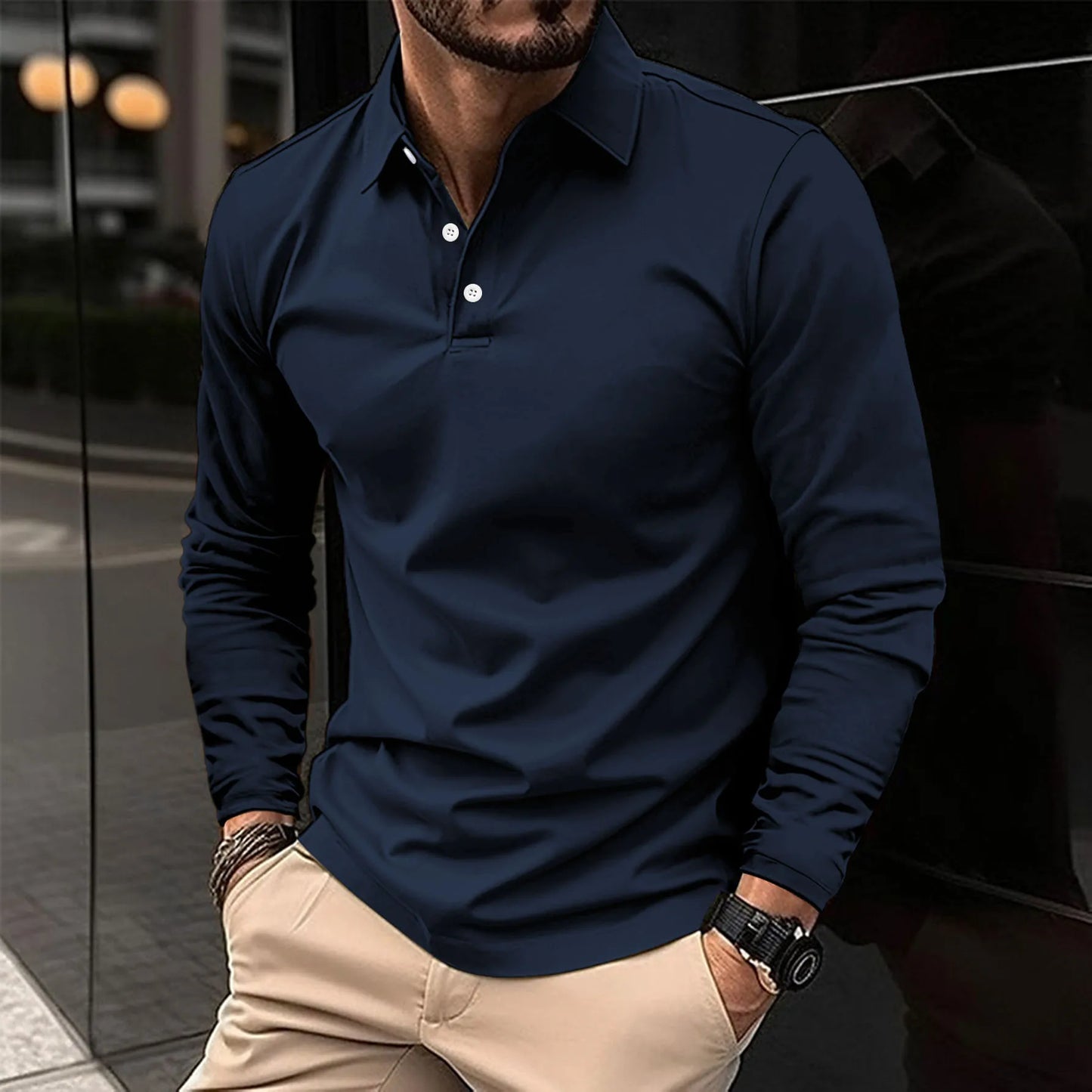 Bernard | Classic long-sleeved polo shirt