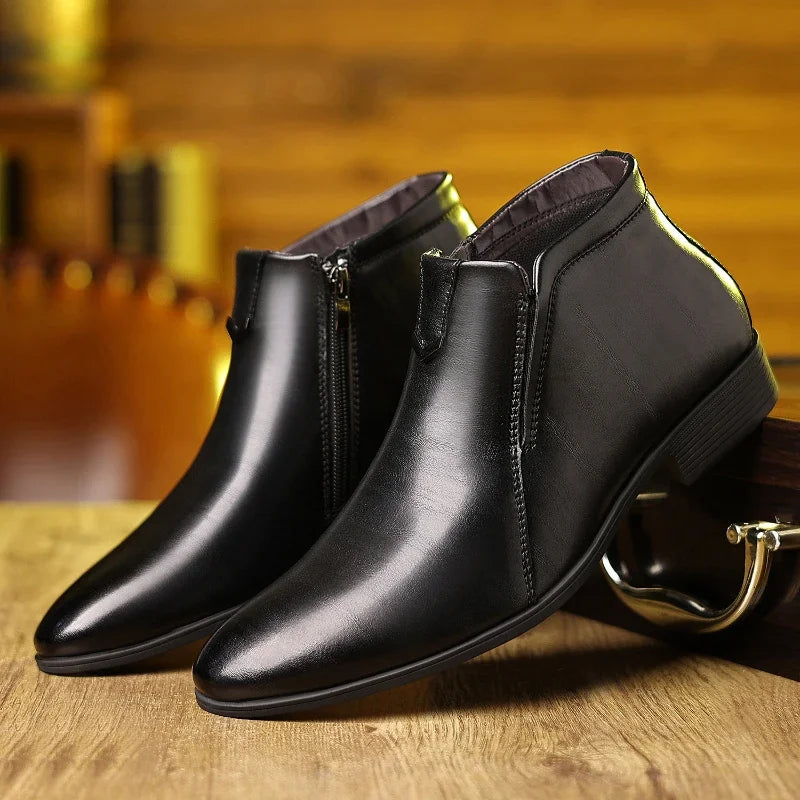 Oscar | Chic Leather Boots with Zipper