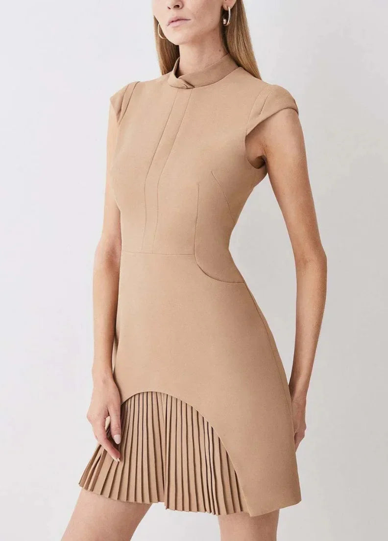 Stella | High-neck pleated mini dress
