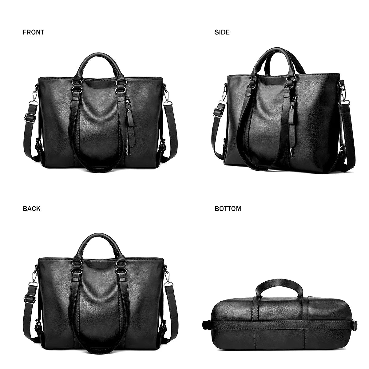 Madison | Leather shoulder bag with large capacity