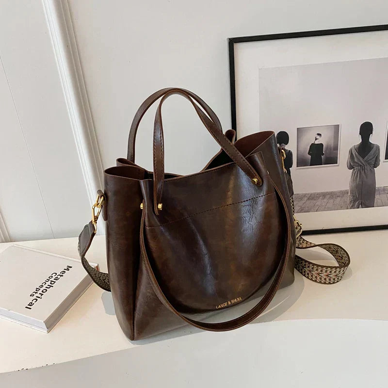 Maria | Elegant leather bag with two straps