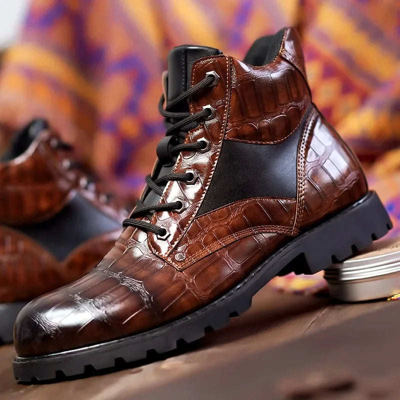 Paul | Leather Croco Boots