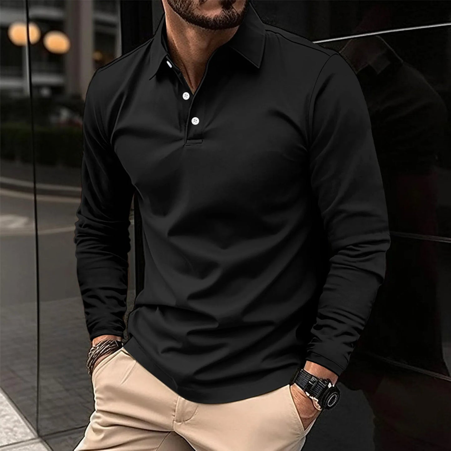 Bernard | Classic long-sleeved polo shirt