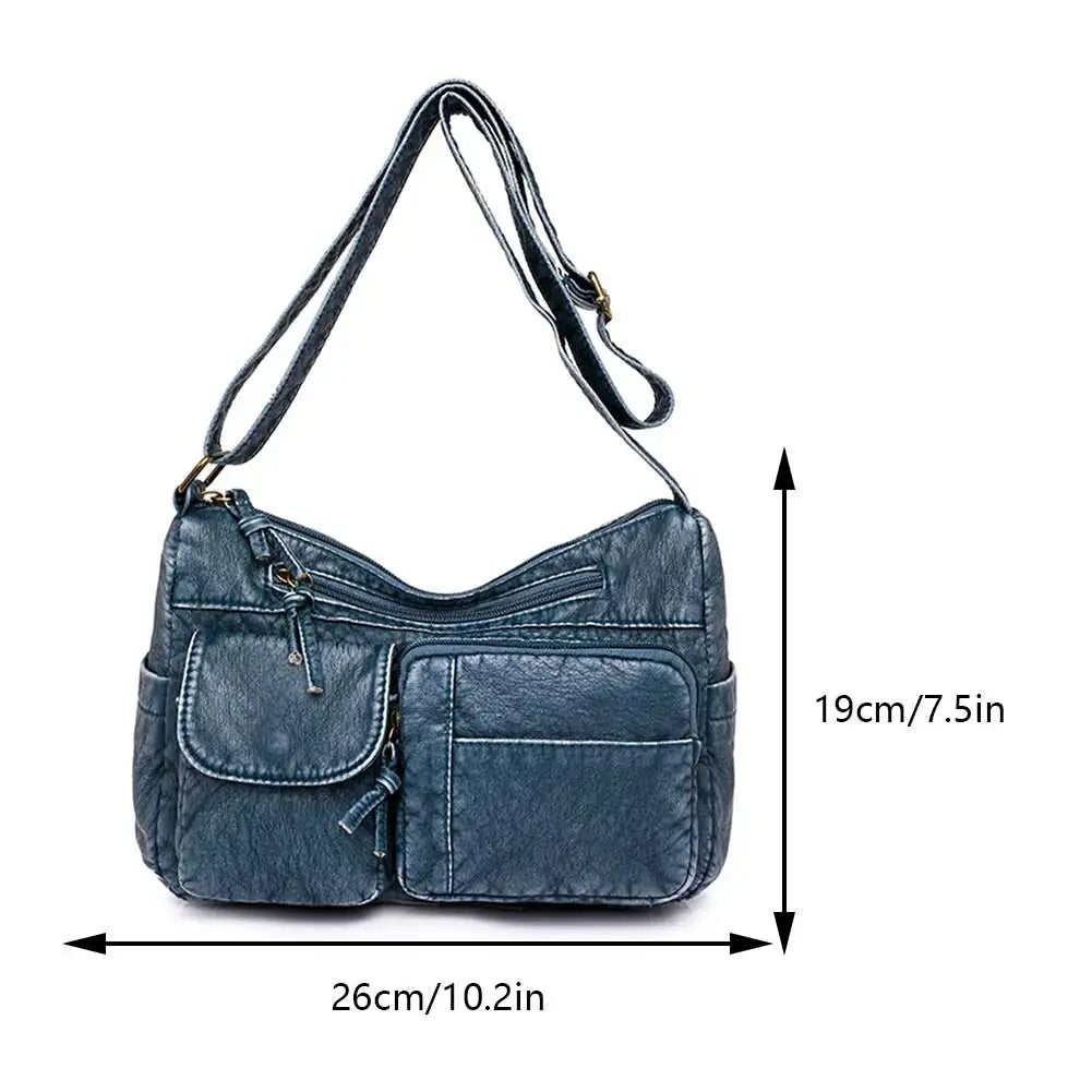 Maggie | Vintage leather shoulder bag with multiple compartments