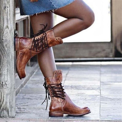 Thea | Leather boots with laces