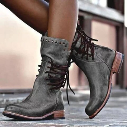 Thea | Leather boots with laces