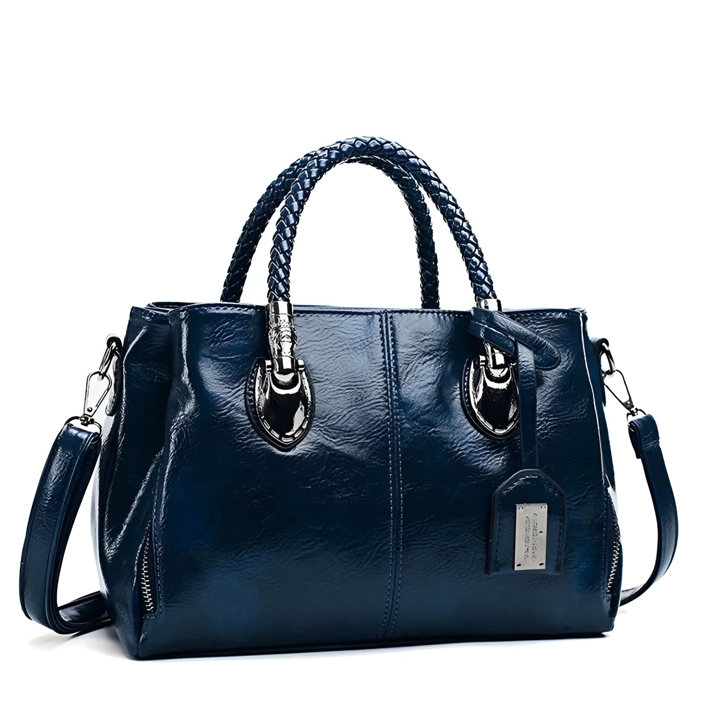 Mae | Elegant leather handbag with braided handle